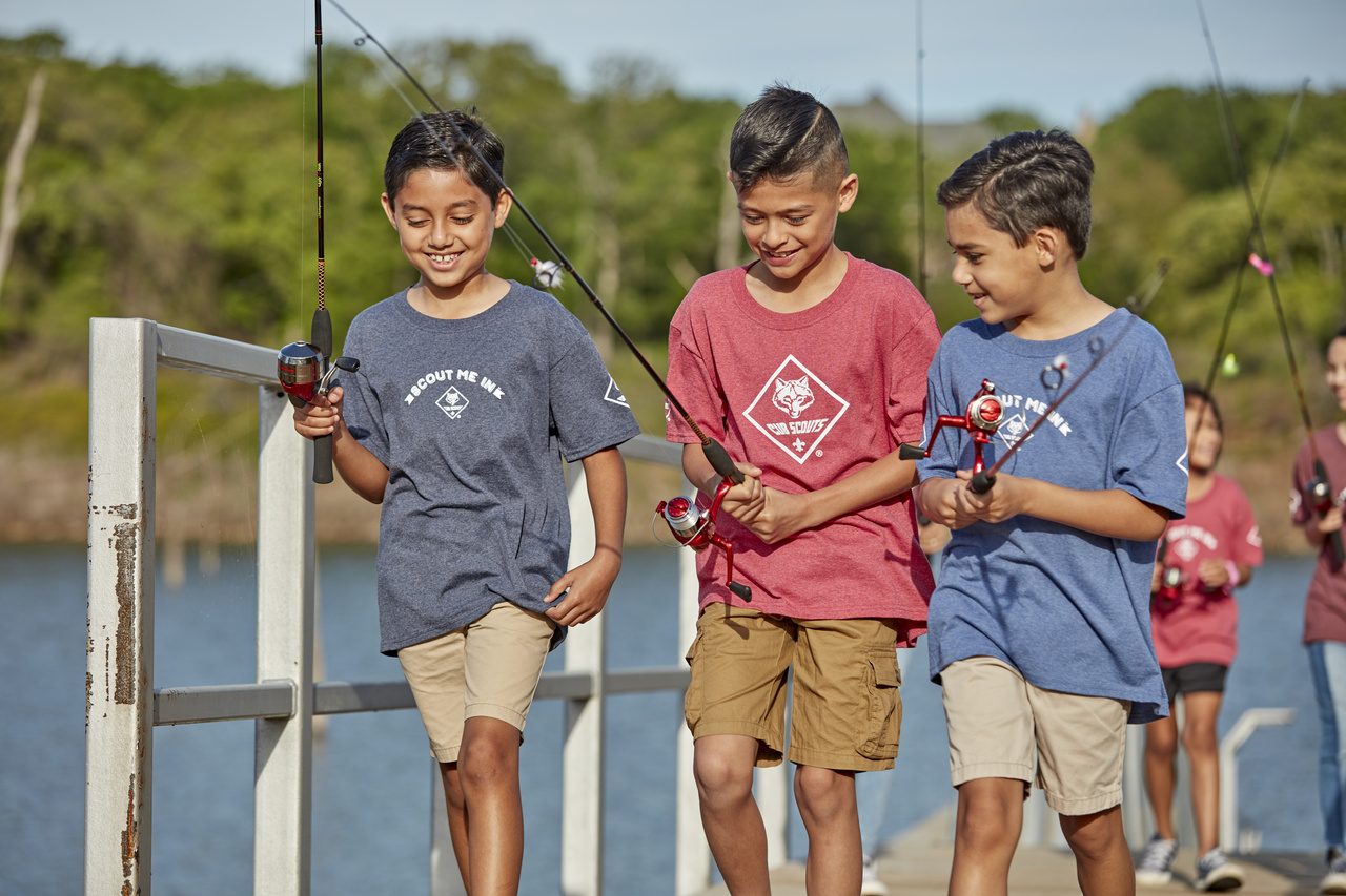 Casting a line from the dock.