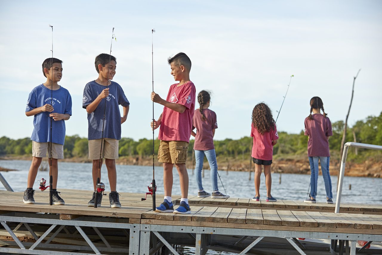 A first catch from the family fishing day.