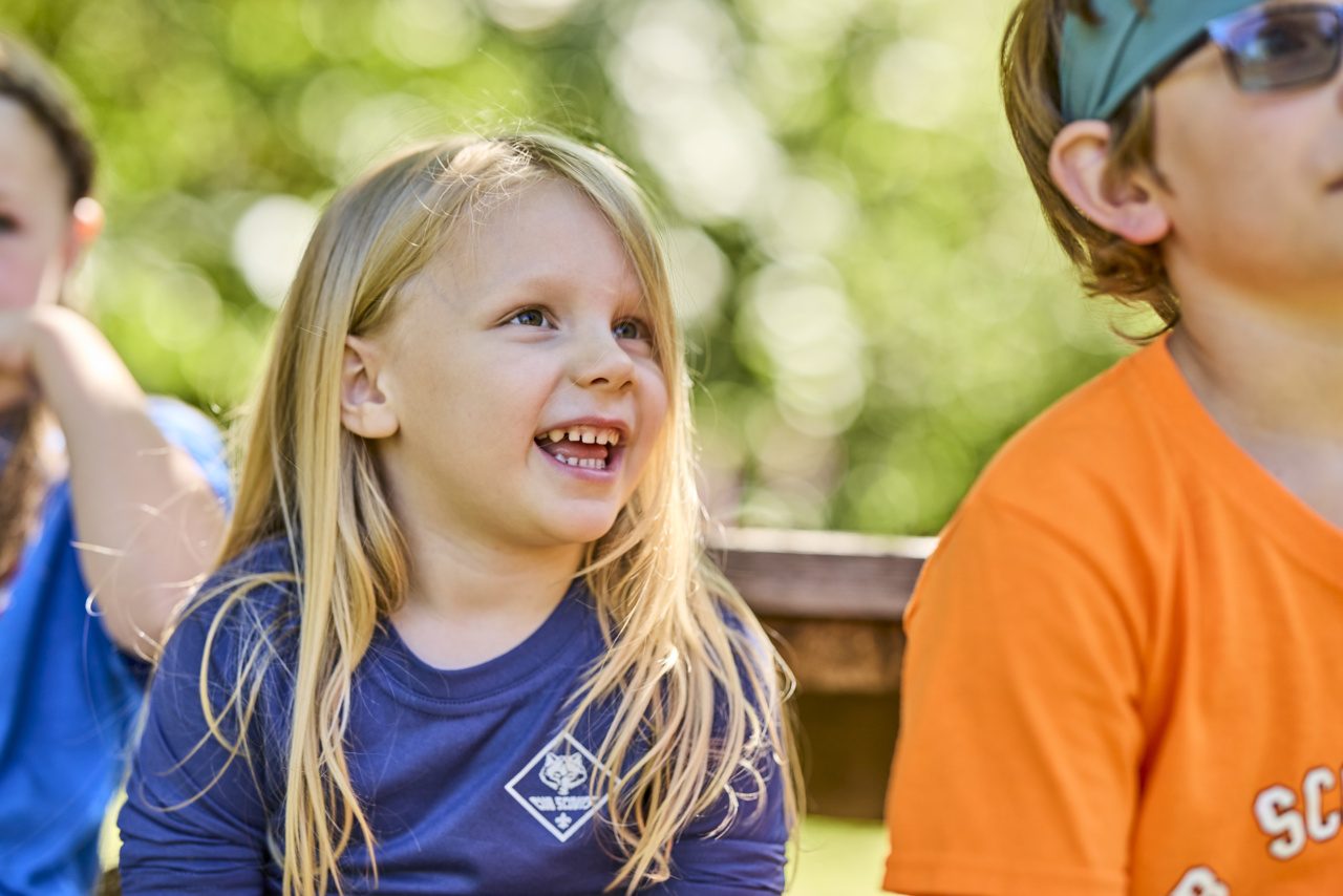 Scouts on the move at a pack event.