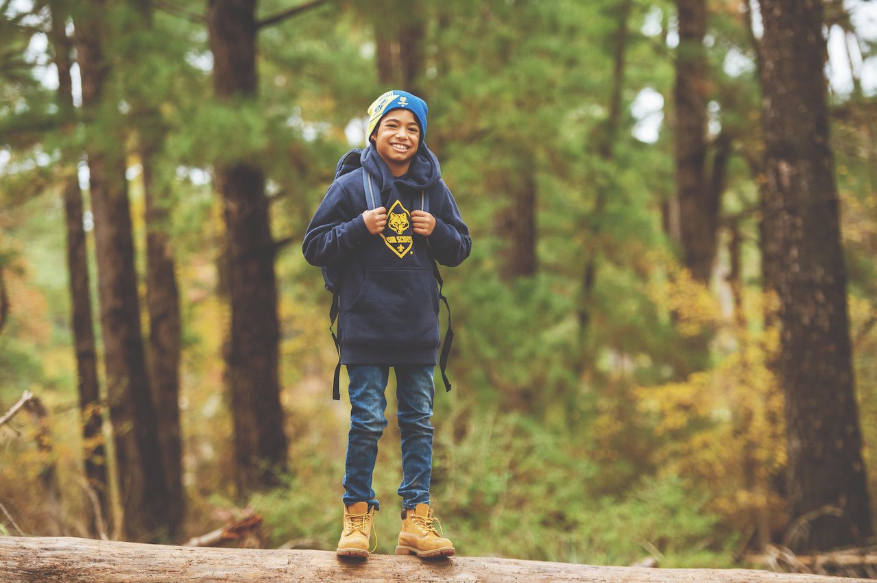 Hiking team takes a break on the trail.