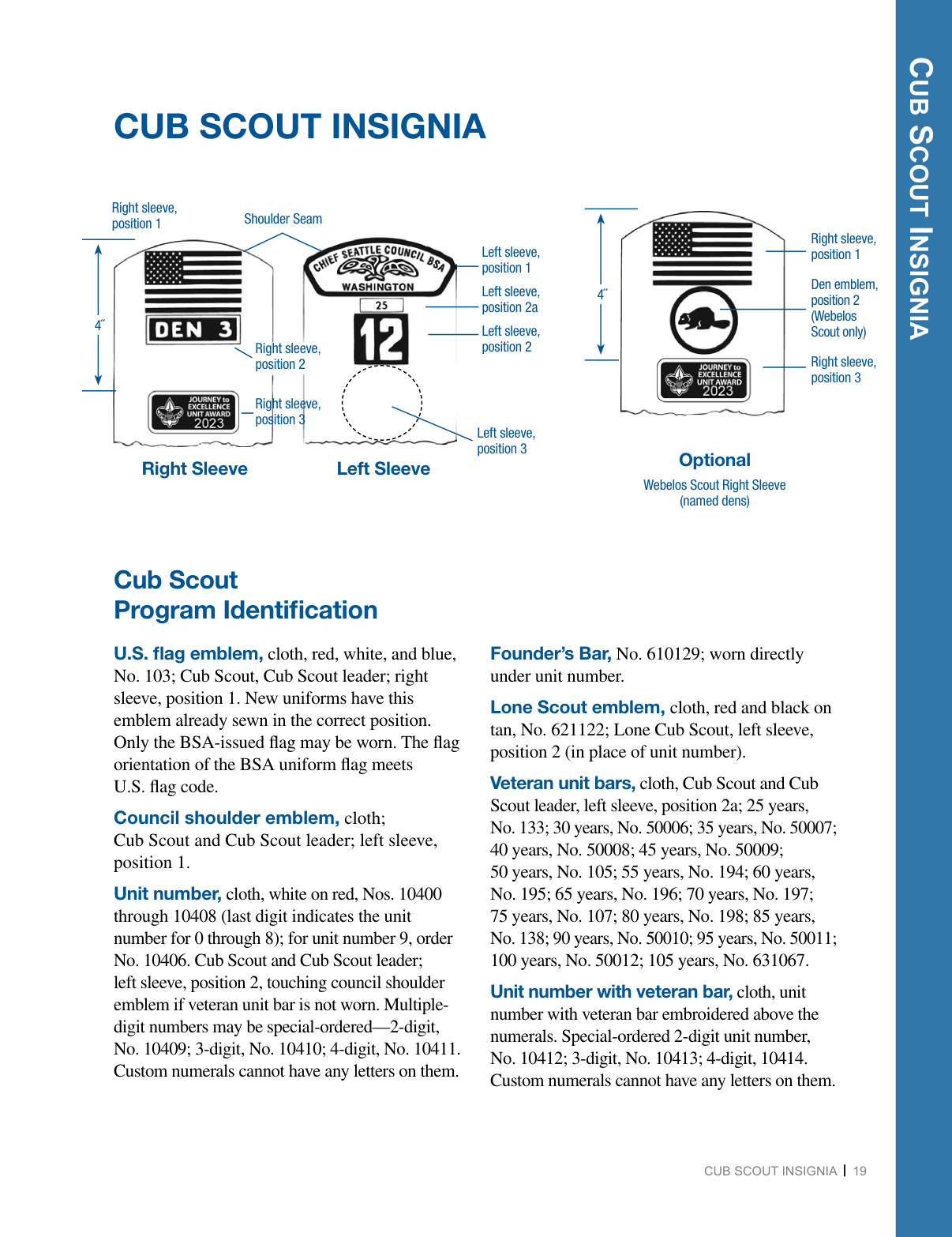 Cub Scout Insignia guide — first page